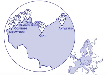 Map Bel Schengen ports pleasureboating